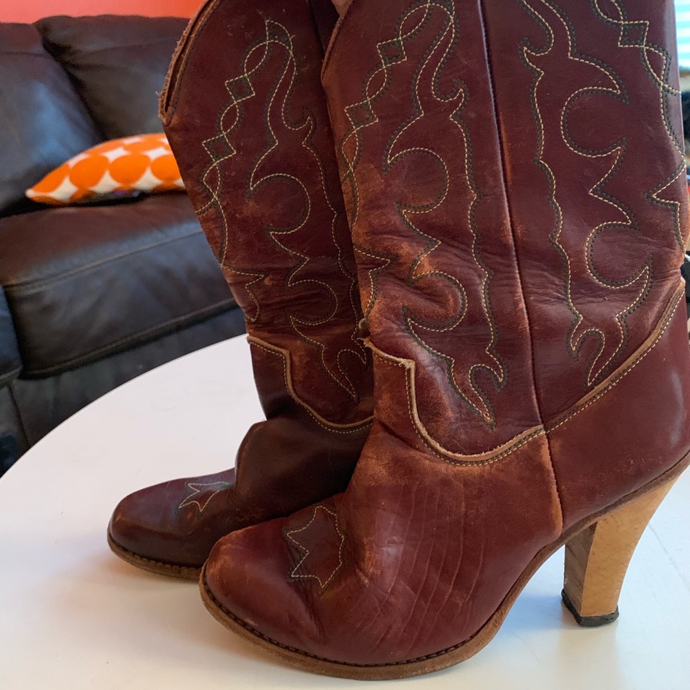 Vintage Zodiac Leather Cowboy Boots